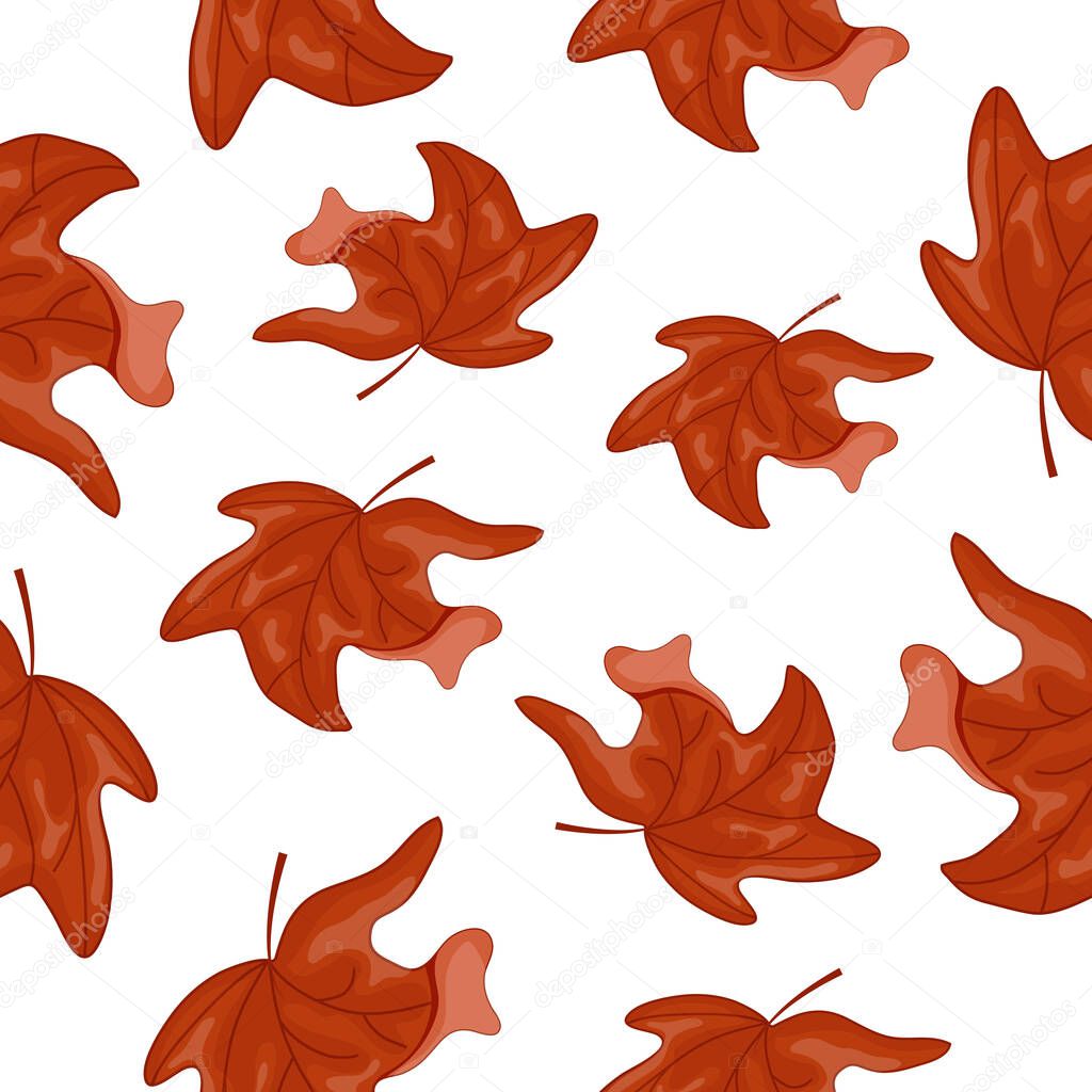 Pattern with maple leaf in Canadian flag colors without background, for Canada Day or autumn design