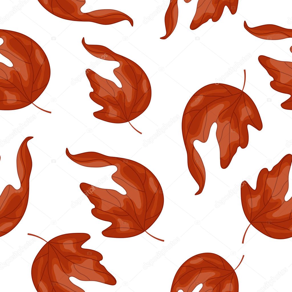 Pattern with a maple leaf bent in half without a background, for Canada Day or autumn designs