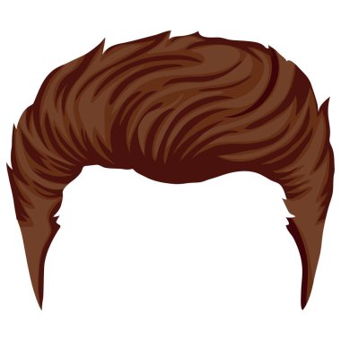 Erkeklerin düz kahverengi saç şekillendirme şablonu erkek karakterler için orta boy düz dalgalar