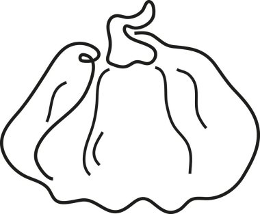 Olgun bir balkabağının logo ya da desenler için kuyruklu basit bir resim simgesi