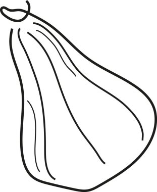 Yuvarlak olgun balkabağı şeklindeki basit çizgi resim simgesi, logolar veya desenler için çeşitli çizgilerle çizilmiş.