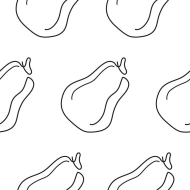 Olgun bir balkabağı şeklindeki basit bir çizgi resim simgesi arkaplansız, logo veya desenler için.