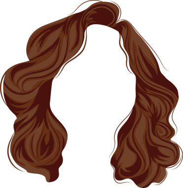 Kadın karakterler için orta uzunlukta kıvırcık kahverengi saçlar için kadın saç modeli