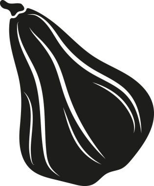 Sonbahar temalı tasarımlar için üzerinde kuyruk ve beyaz çizgiler olan siyah kıvrımlı oval balkabağı logosu