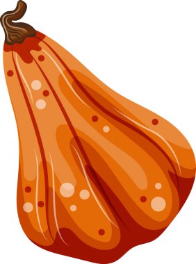 Sonbahar tasarımları, desenler veya kartlar için, çizgi film tarzında uzun şekilli sonbahar portakal kabağı ikonu