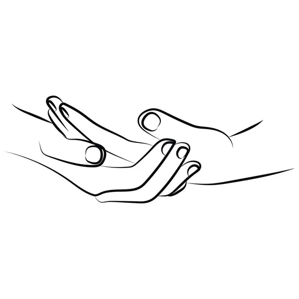 simple icon of human hands folded palms together suitable for holding any treadmill in hands