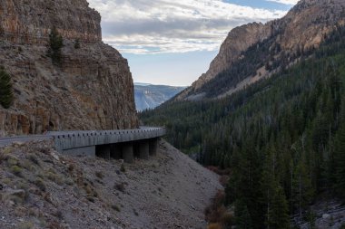 Yellowstone Ulusal Parkı 'nda dağ geçidi yolu