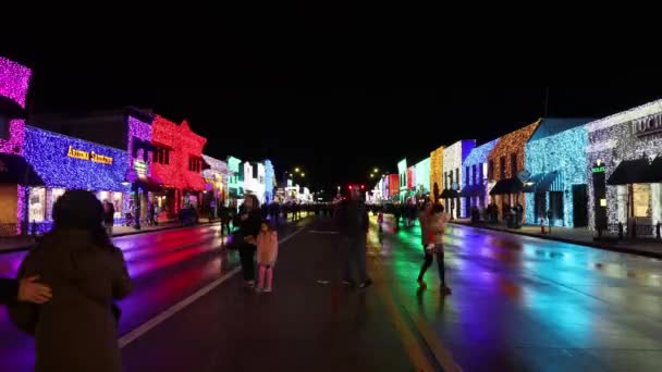 Rochester Aralık 2023 Küçük Bir Kasabada Bayram Hafif Kutlamalarının Süresi — Stok video