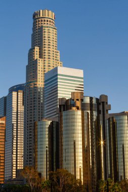 Gün batımında Los Angeles 'ın silüeti