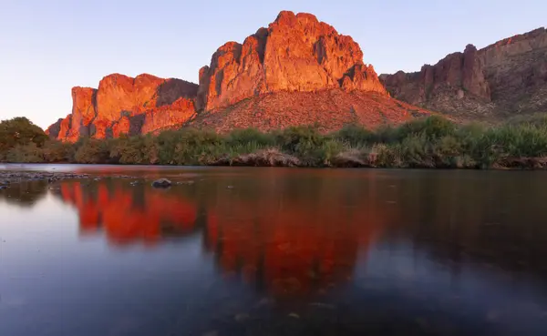 Red Rock Formations Salt River Sunset Phoenix Stock Picture