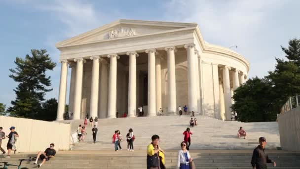 Вашингтон Округ Колумбія Вересня 2023 Проміжок Часу Відвідування Меморіалу Джефферсона — стокове відео