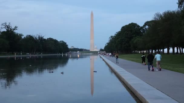 Tempo Limite Monumento Washington Crepúsculo — Vídeo de Stock