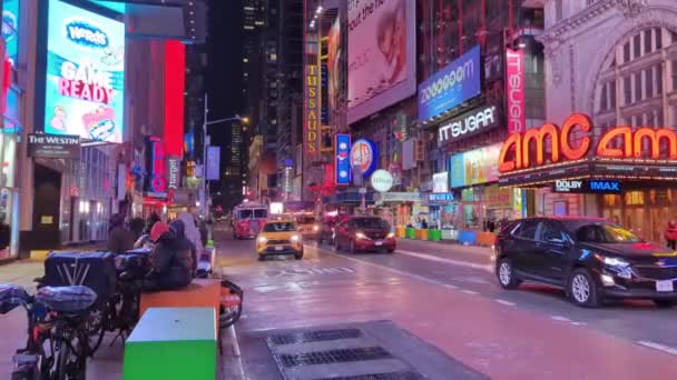 ニューヨークのタイムズスクエアのタイムラウンドビデオ — ストック動画