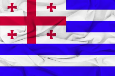 Adjara bayrağı, Adjara kumaş bayrağı. Adjara Ulusal Bayrağı, Kumaş ve Doku Bayrağı Görüntüsü.