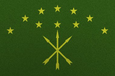 Adigea bayrağı, Adigea 'nın kumaş bayrağı. Adygea Ulusal Bayrağı, Kumaş ve Doku Bayrağı Resmi.