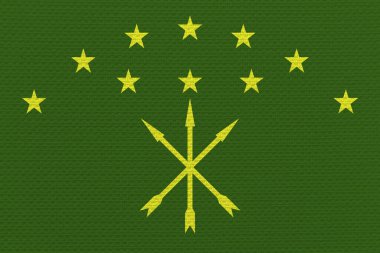 Adigea bayrağı, Adigea 'nın kumaş bayrağı. Adygea Ulusal Bayrağı, Kumaş ve Doku Bayrağı Resmi.