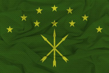 Adigea bayrağı, Adigea 'nın kumaş bayrağı. Adygea Ulusal Bayrağı, Kumaş ve Doku Bayrağı Resmi.