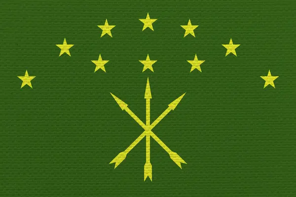 Adigea bayrağı, Adigea 'nın kumaş bayrağı. Adygea Ulusal Bayrağı, Kumaş ve Doku Bayrağı Resmi.