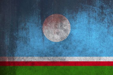 Sakha Cumhuriyeti bayrağı, Sakha Cumhuriyeti Kumaş bayrağı. Sakha Cumhuriyeti Ulusal Bayrağı, Kumaş ve Doku Bayrağı: Sakha Cumhuriyeti.