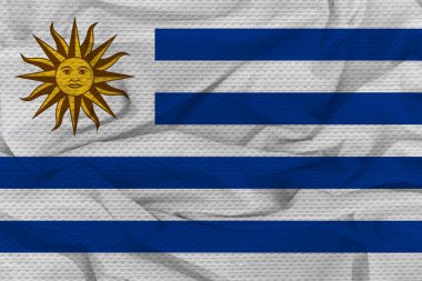 Uruguay bayrağı, Uruguay bayrağı, Uruguay ülkesinin ulusal sembolü. Uruguay 'ın kumaş ve doku bayrağı.