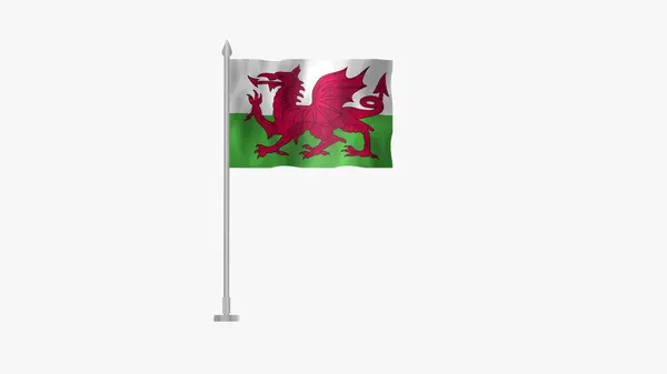 Bandera Gales Bandera Gales Gales Bandera Gales Ondeando Con Viento Imágenes de stock libres de derechos