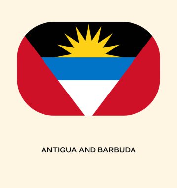 Antigua ve Barbuda Bayrağı, Antigua ve Barbuda bayrağı, Antigua ve Barbuda Ulusal Bayrağı, Antigua ve Barbuda 'nın Button tarzı bayrağı.