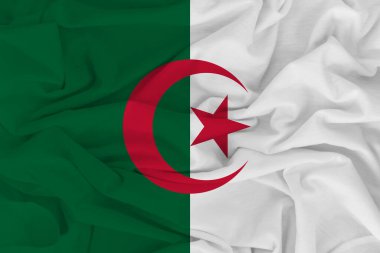 Cezayir bayrağı, Cezayir bayrağı vektörü, Cezayir bayrağı. Cezayir kumaş ve doku bayrağı.