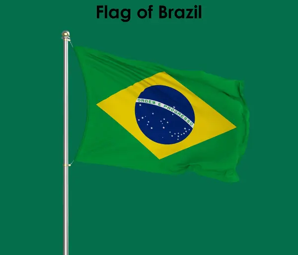 Flag Of Brazil, Brazil flag, National flag of Brazil. pole flag of Brazil.