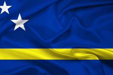 Curacao bayrağı, Curacao bayrağı, Curacao ulusal bayrağı. Curacao kumaş bayrağı.