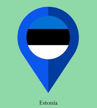Estonya bayrağı, Estonya bayrağı, Estonya bayrağı. Estonya Harita iğne bayrağı.