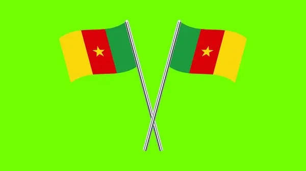 Flag Of Cameroon, Cameroon flag, National flag of Cameroon. crossed table flag of Cameroon.