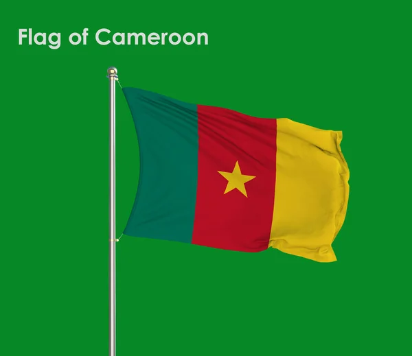 Flag Of Cameroon, Cameroon flag, National flag of Cameroon. pole flag of Cameroon.