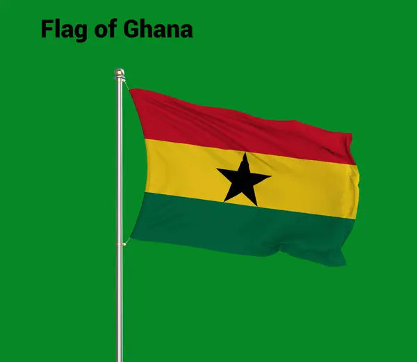 Flag Of Ghana, Ghana flag, National flag of Ghana. pole flag of Ghana.