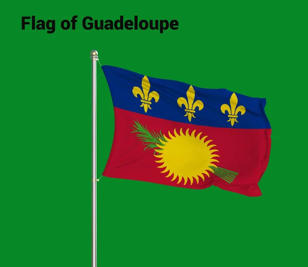 Flag Of Guadeloupe, Guadeloupe flag, National flag of Guadeloupe. pole flag of Guadeloupe.