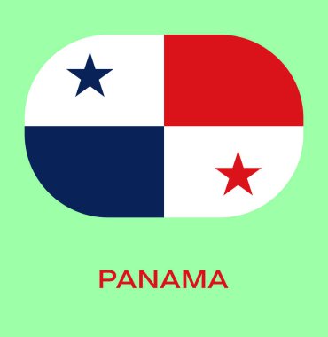 Panama bayrağı, Panama bayrağı, Panama bayrağı. Panama düğme biçimi bayrağı.