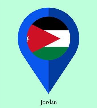 Ürdün bayrağı, Ürdün bayrağı, Ürdün bayrağı. Ürdün harita pin bayrağı.