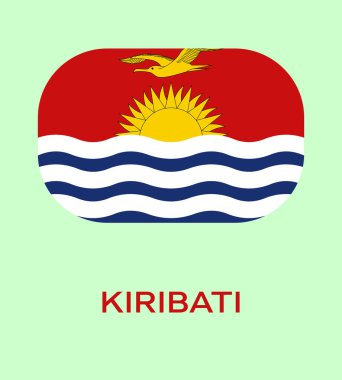 Kiribati bayrağı, Kiribati bayrağı, Kiribati bayrağı. Kiribati düğme biçimi bayrağı.
