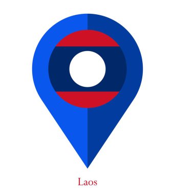 Laos bayrağı, Laos bayrağı, Laos bayrağı. Laos 'un iğne bayrağını göster.