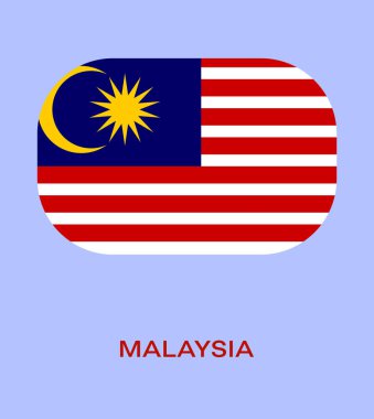 Malezya bayrağı, Malezya bayrağı, Malezya bayrağı. Malezya düğme biçimi bayrağı.