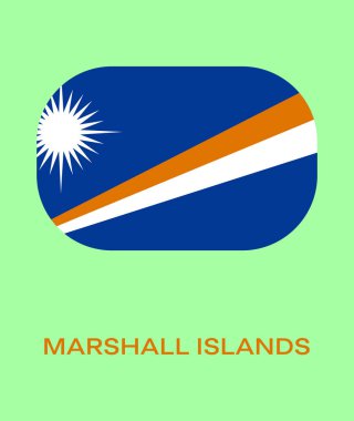 Marshall Adaları Bayrağı, Marshall Adaları Bayrağı, Marshall Adaları Ulusal Bayrağı. Marshall Adaları düğme biçimi bayrağı.