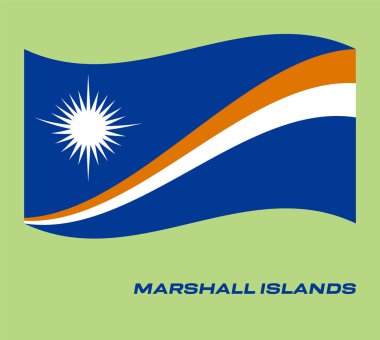 Marshall Adaları Bayrağı, Marshall Adaları Bayrağı, Marshall Adaları Ulusal Bayrağı. Marshall Adalarının dalgalı bayrağı.