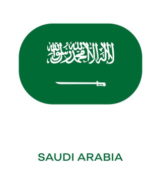 Suudi Arabistan bayrağı, Suudi Arabistan bayrağı, Suudi Arabistan bayrağı. Suudi Arabistan 'ın düğme tarzı bayrağı.