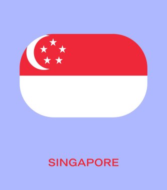 Singapur bayrağı, Singapur bayrağı, Singapur bayrağı. Singapur 'un düğme biçimi bayrağı.