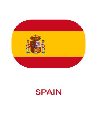 İspanya bayrağı, İspanya bayrağı, İspanya bayrağı. İspanya 'nın düğme tarzı bayrağı.