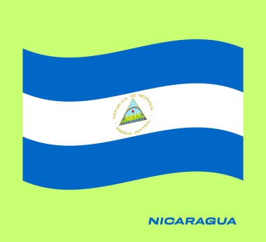 Nikaragua bayrağı, Nikaragua bayrağı, Nikaragua bayrağı. Nikaragua 'nın dalgalı bayrağı.