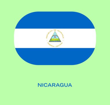 Nikaragua bayrağı, Nikaragua bayrağı, Nikaragua bayrağı. Nikaragua 'nın düğme biçimi bayrağı.