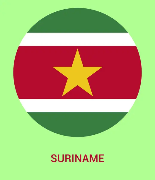 stock image Flag Of Suriname, Suriname flag, National flag of Suriname. circle flag of Suriname.