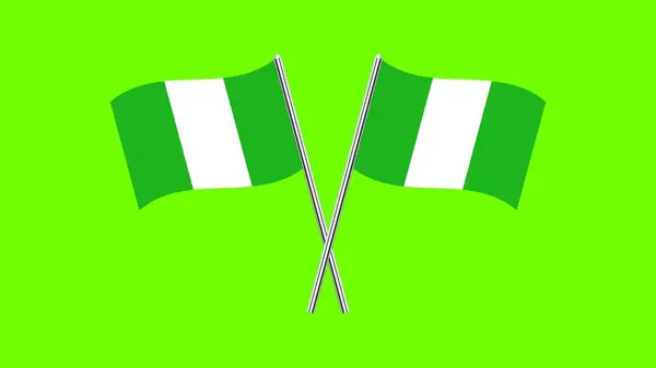 Flag Of Nigeria, Nigeria flag, National flag of Nigeria. crossed Table flag of Nigeria.