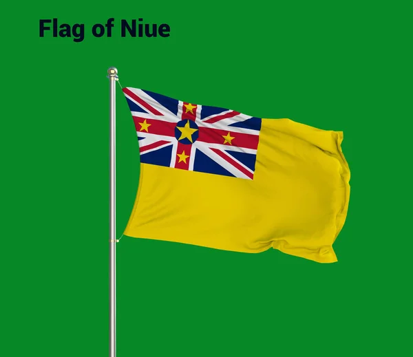 Flag Of Niue, Niue flag, National flag of Niue. pole flag of Niue.