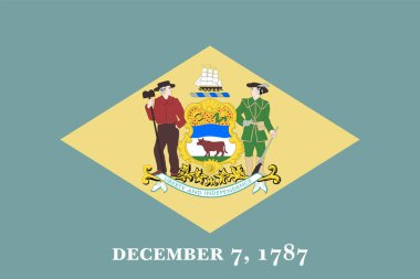 Delaware Bayrağı, Delaware Bayrağı, ABD eyaleti Delaware Flag Illustration, ABD,